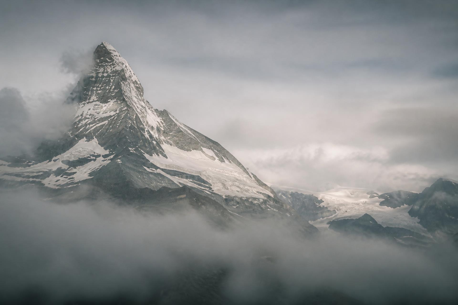 The Matterhorn above Zermatt in soft morning light